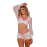 Billow Sleeve Crop Top and Accent Short