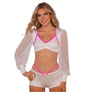 Billow Sleeve Crop Top and Accent Short