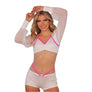 Billow Sleeve Crop Top and Accent Short