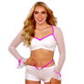 The Flirty Sheer Sleeve Top and Accent Short Set