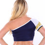 One Shoulder Jersey Top with Numbers