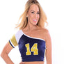 One Shoulder Jersey Top with Numbers