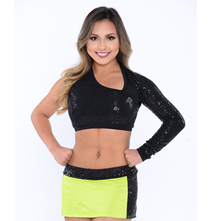 Extreme Sequin Top with Sequin Panel Skirt Set