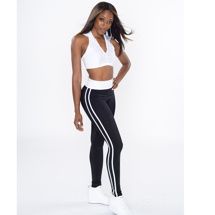 Hooded Halter with Two Stripe Legging